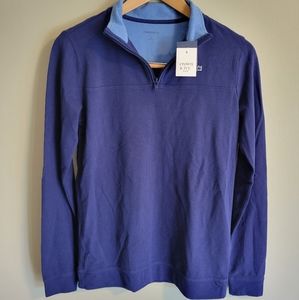 NWT, Crown & Ivy Kids Blue Quarter Zip Top, Large
